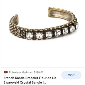French Kande Bracelet Fleur de Lis Swarovski Crystal Bangle